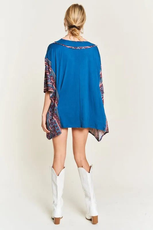 TEEK - TEAL BOHEMIAN PONCHO TUNIC