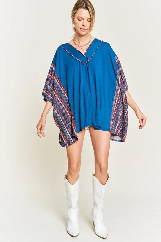 TEEK - TEAL BOHEMIAN PONCHO TUNIC