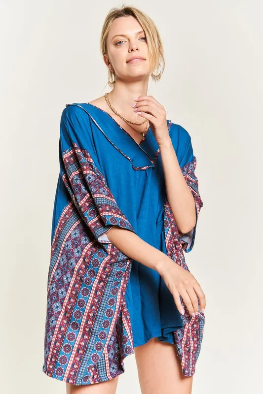 TEEK - TEAL BOHEMIAN PONCHO TUNIC