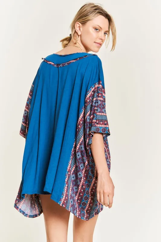 TEEK - TEAL BOHEMIAN PONCHO TUNIC