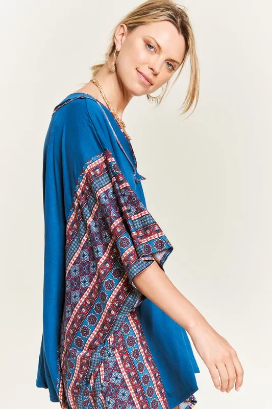 TEEK - TEAL BOHEMIAN PONCHO TUNIC