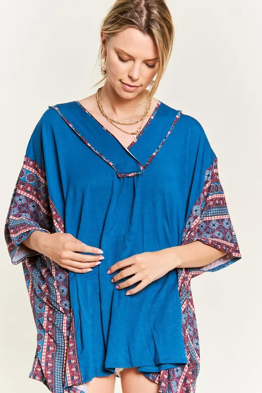 TEEK - TEAL BOHEMIAN PONCHO TUNIC