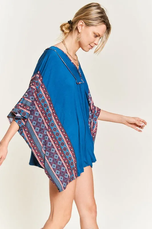 TEEK - TEAL BOHEMIAN PONCHO TUNIC