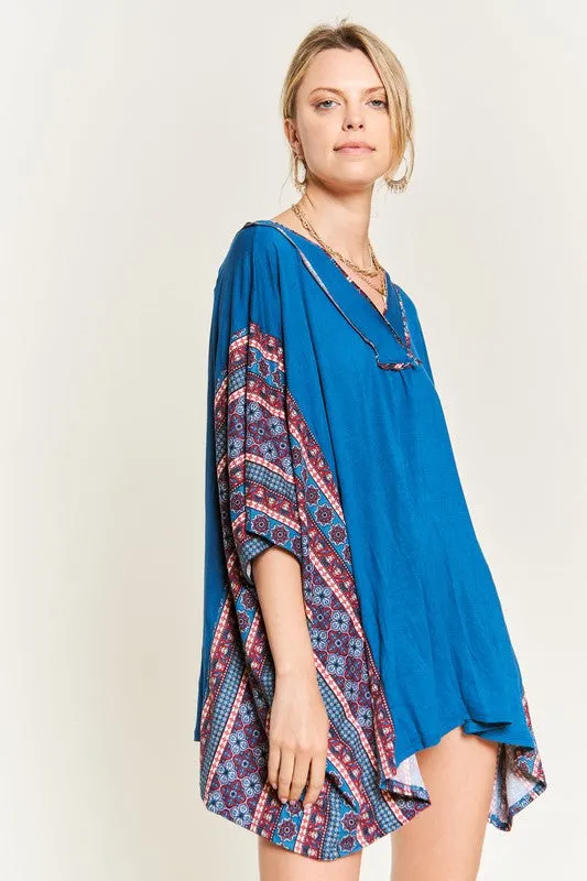 TEEK - TEAL BOHEMIAN PONCHO TUNIC