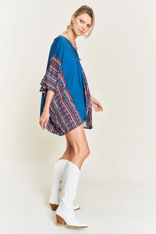 TEEK - TEAL BOHEMIAN PONCHO TUNIC