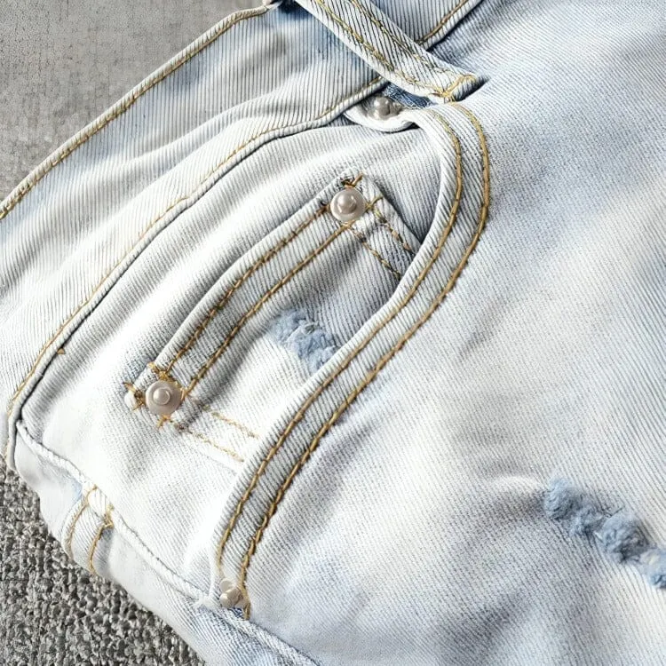 The Bayside Distressed Biker Jeans