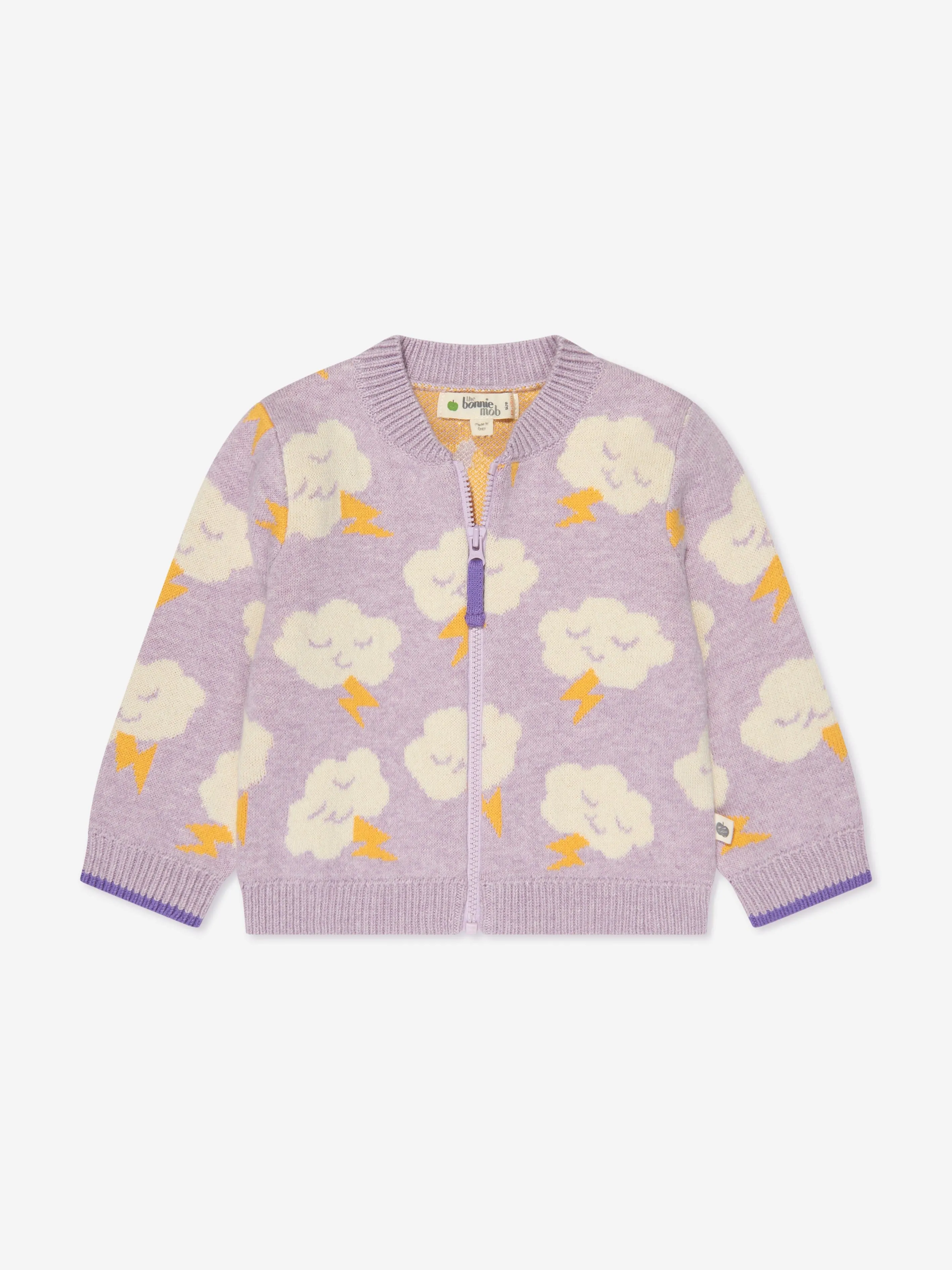 The Bonnie Mob Girls Cloud Cardigan in Purple