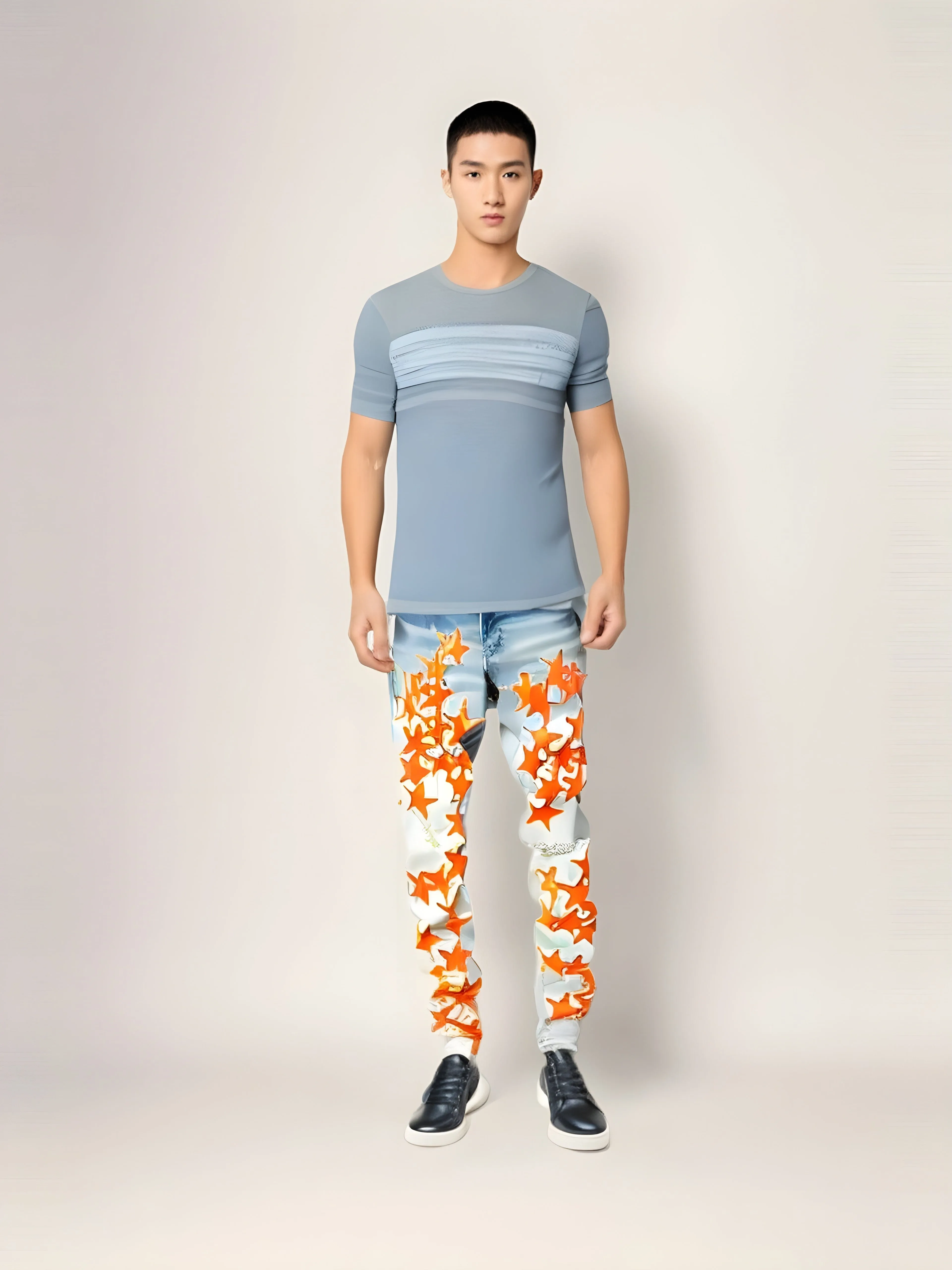 The Hollywood Patchwork Denim Jeans - Orange