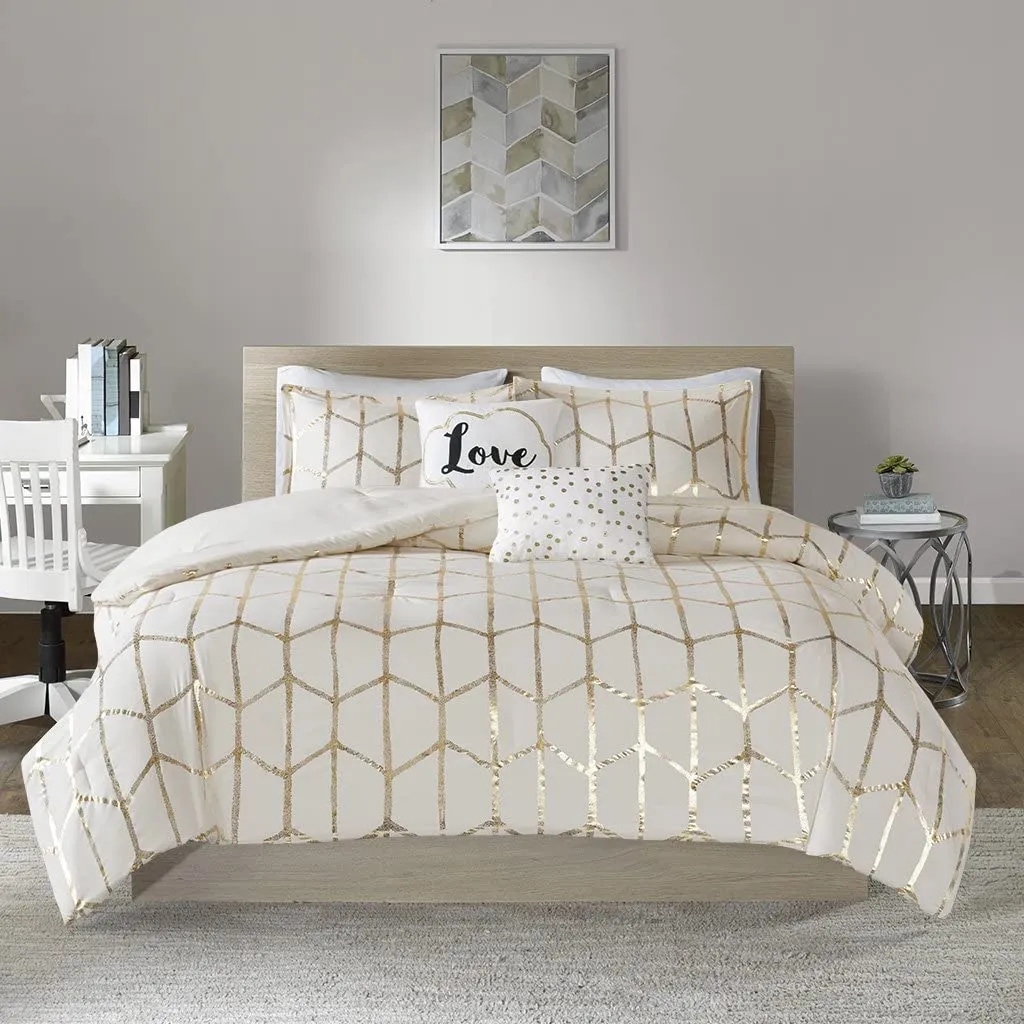 The Metallic Ivory Bed Set