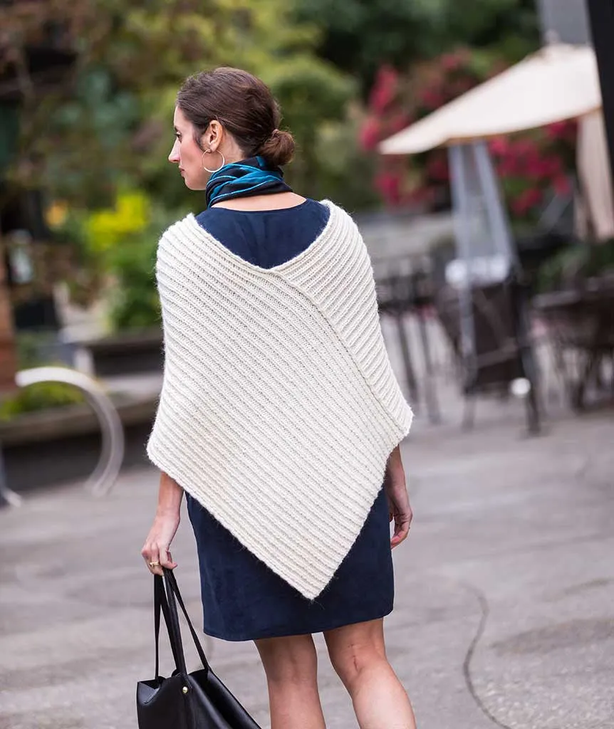 Twice Reversible Ribbed Poncho Pattern