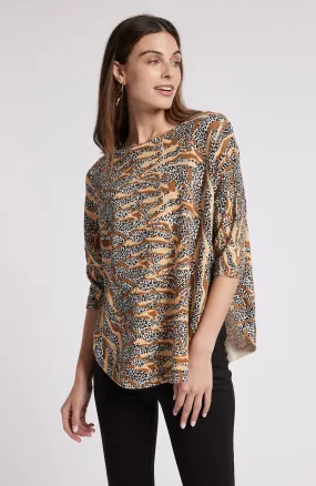 Tyler Boe Cotton Cashmere Leopard & Tiger Capelet