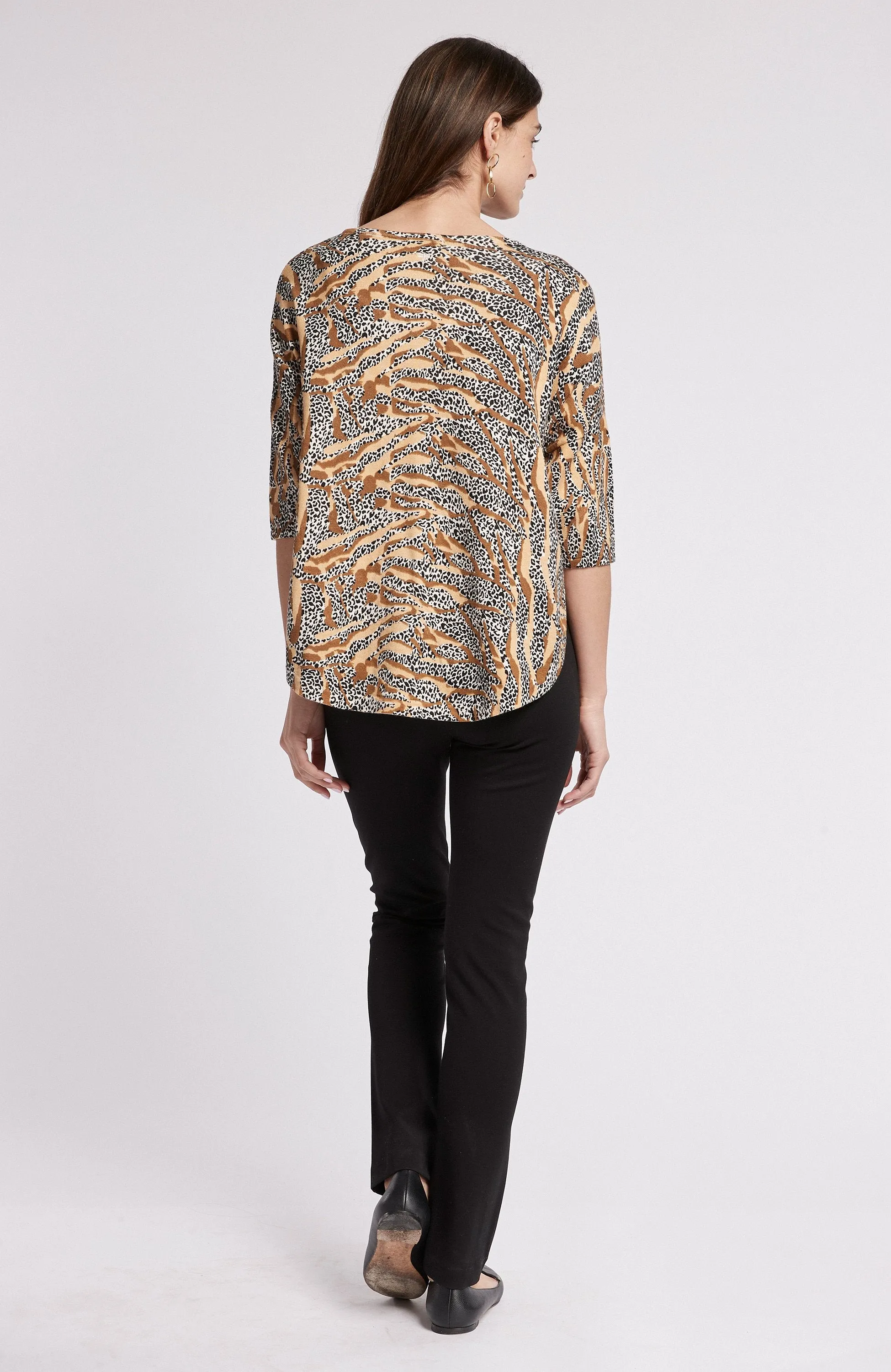 Tyler Boe Cotton Cashmere Leopard & Tiger Capelet