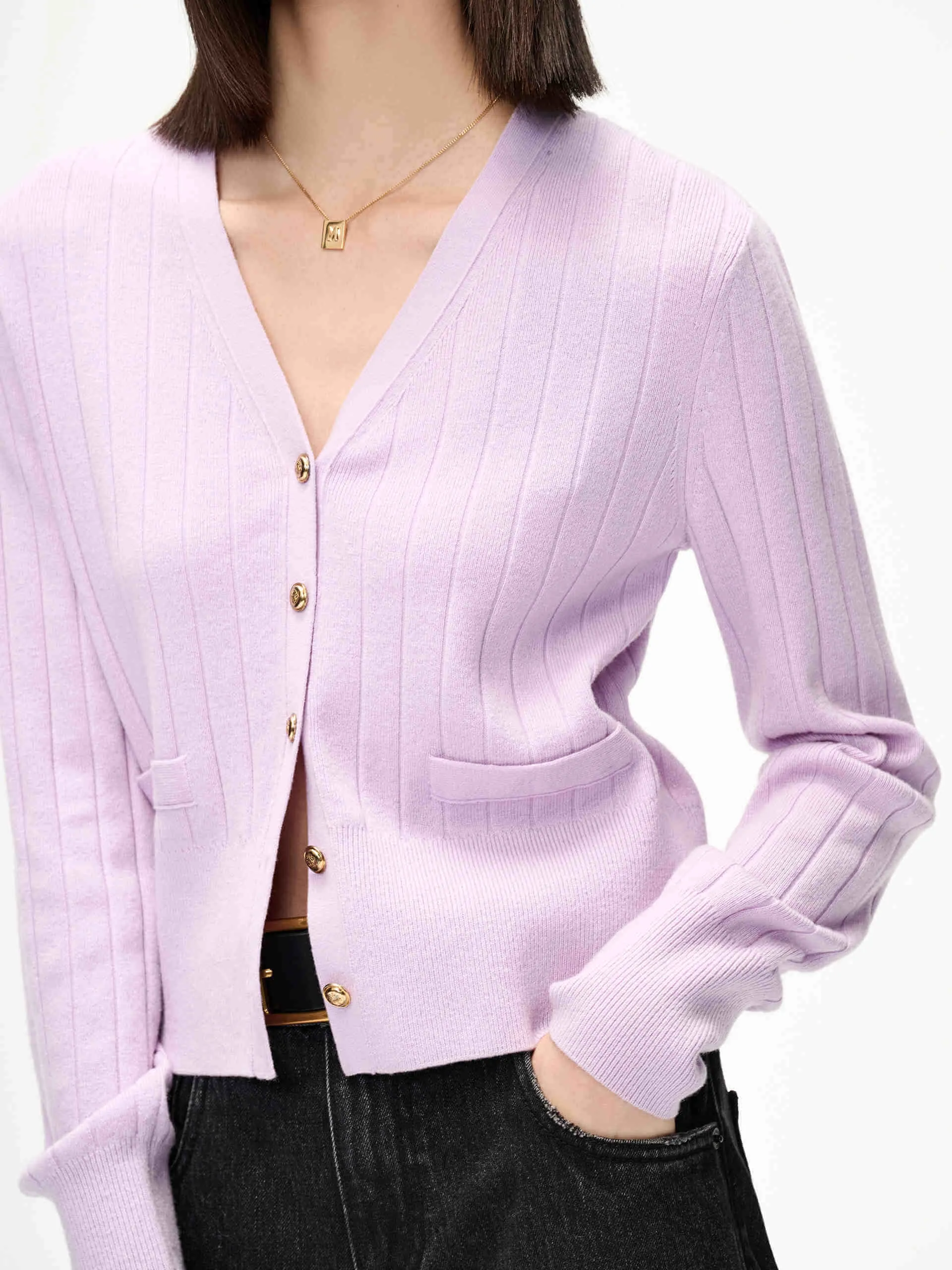 V-neck Knitted Cardigan