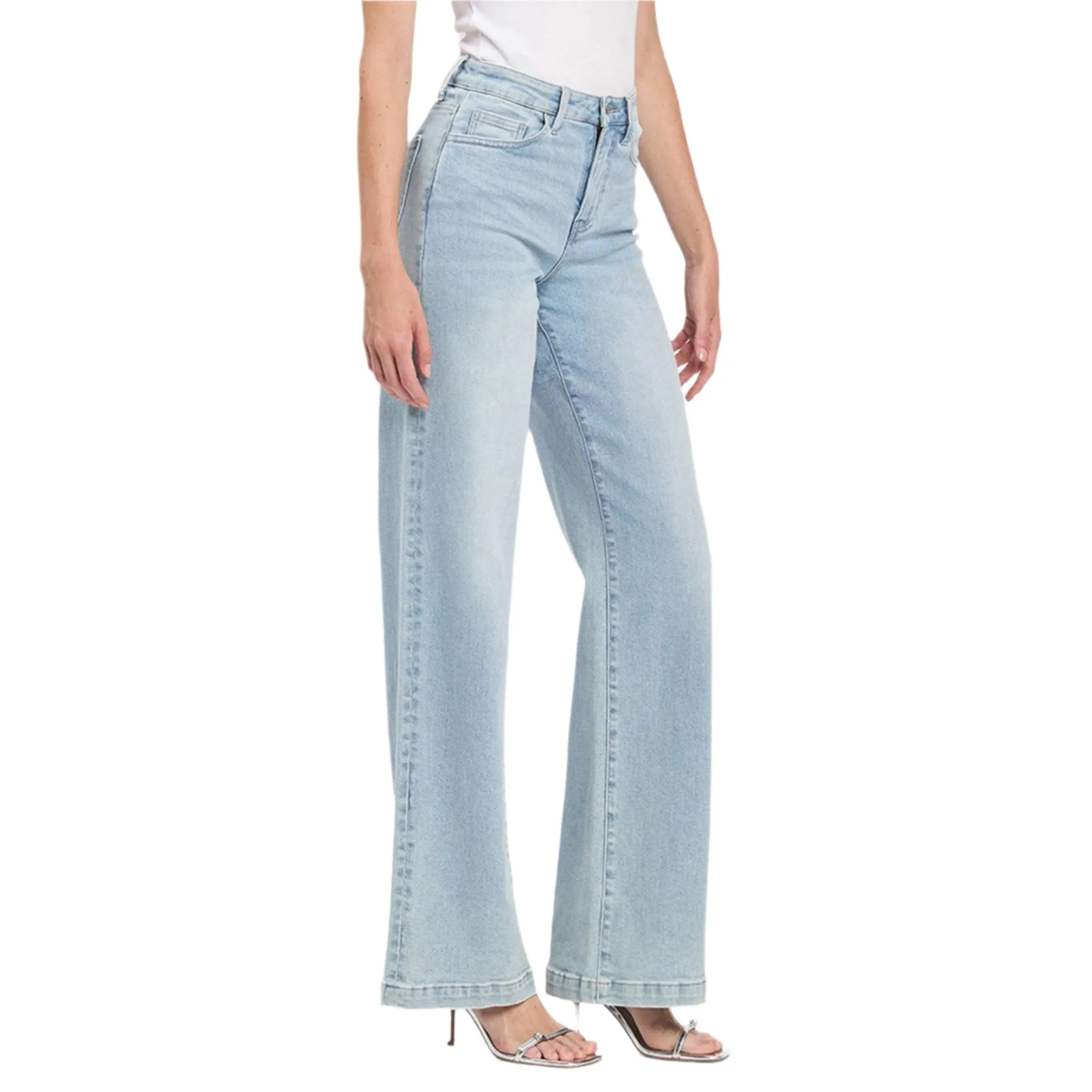 Veveret Women's High Rise Wide Leg Jeans