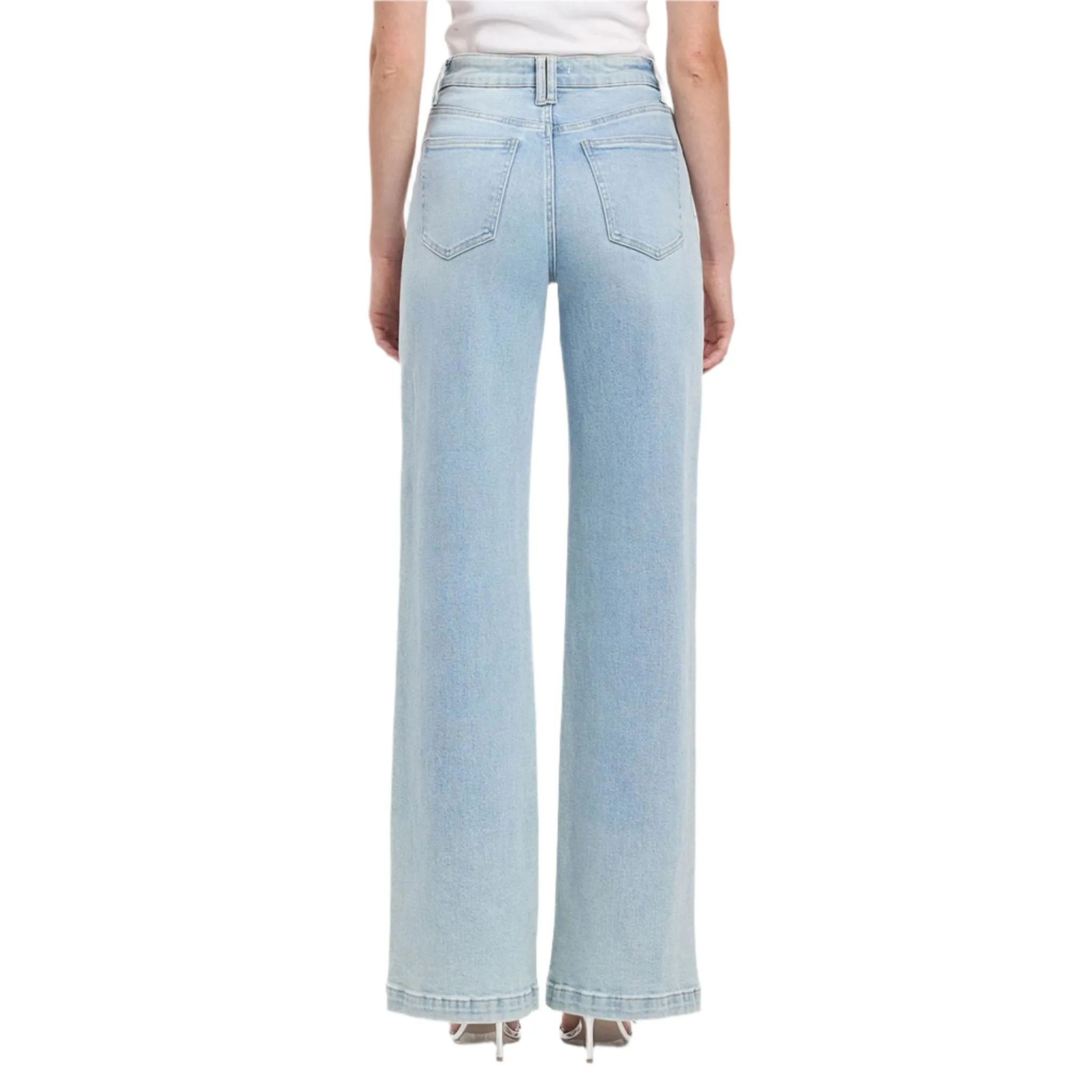 Veveret Women's High Rise Wide Leg Jeans