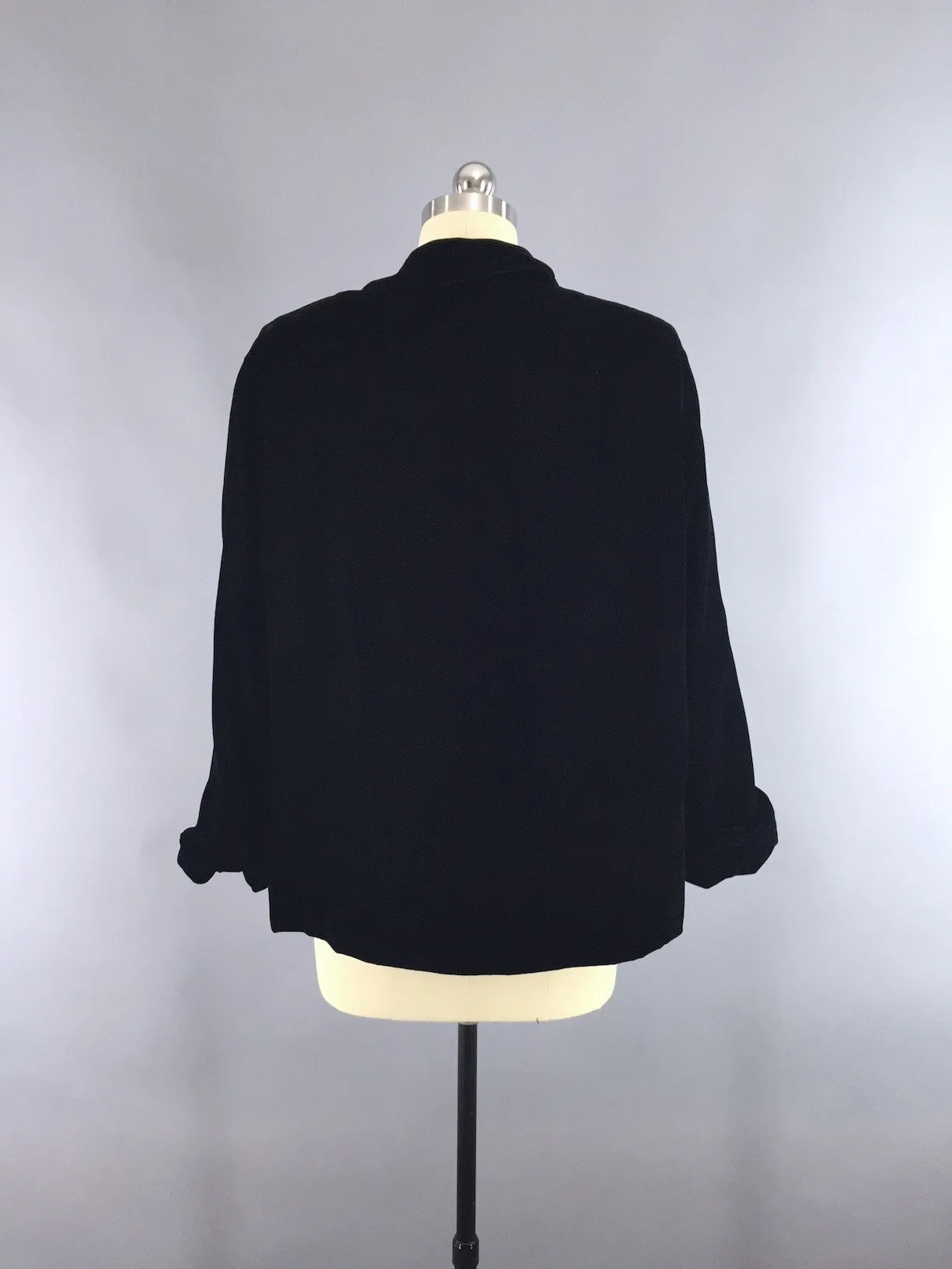 Vintage 1960s Black Velvet Evening Jacket