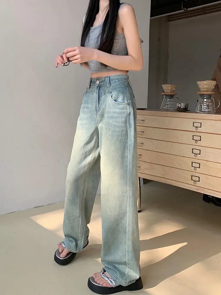 Vintage 90s Baggy Straight Denim Wide Leg Jeans