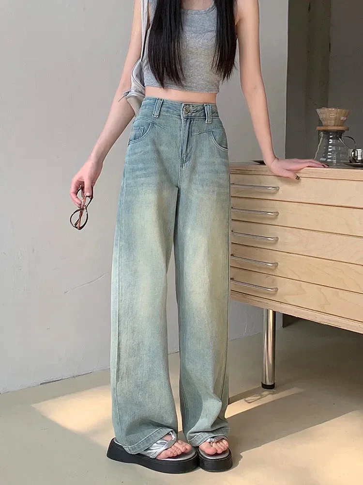 Vintage 90s Baggy Straight Denim Wide Leg Jeans