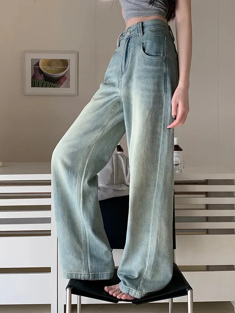 Vintage 90s Baggy Straight Denim Wide Leg Jeans