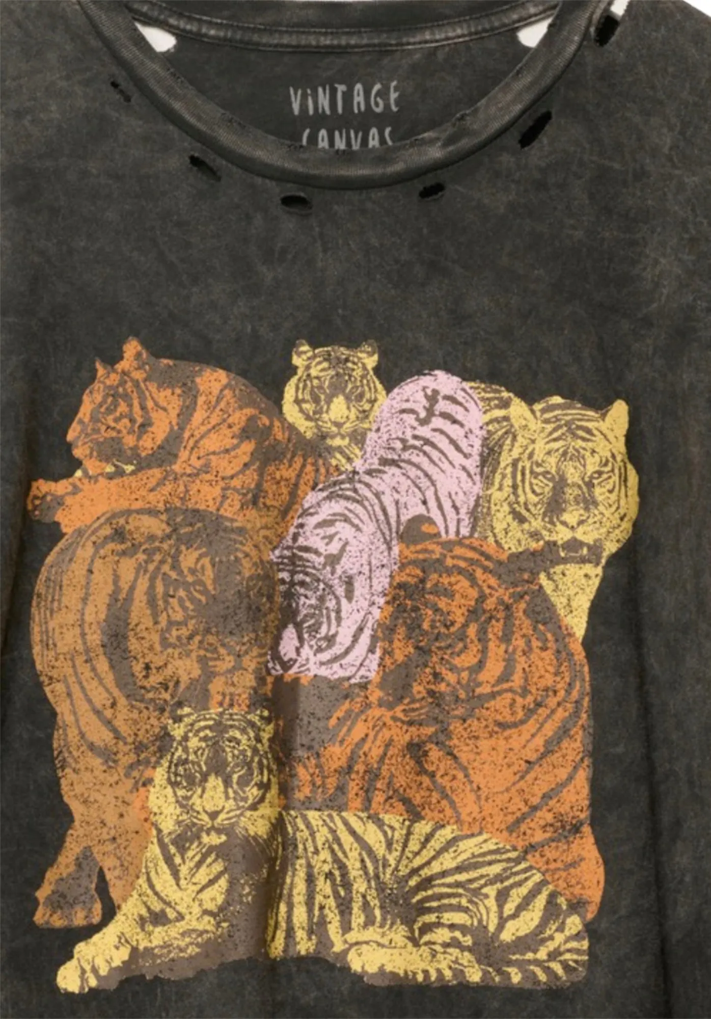 Vintage Style Mineral Wash Tigers Tee