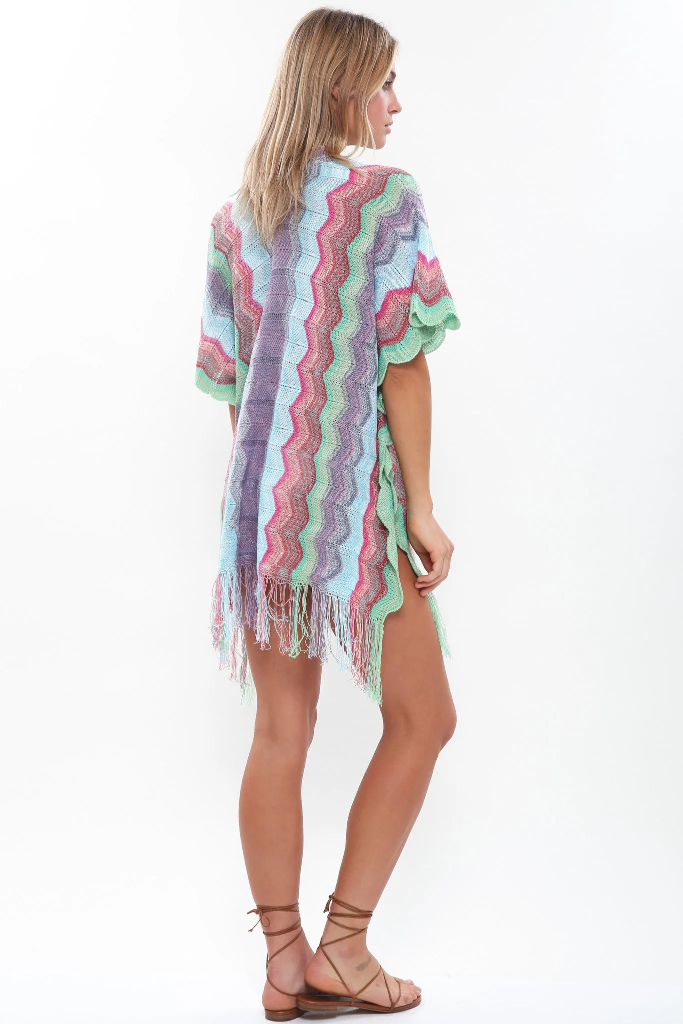 Voyager Sheer Knit Poncho in Bohemian Nostalgia