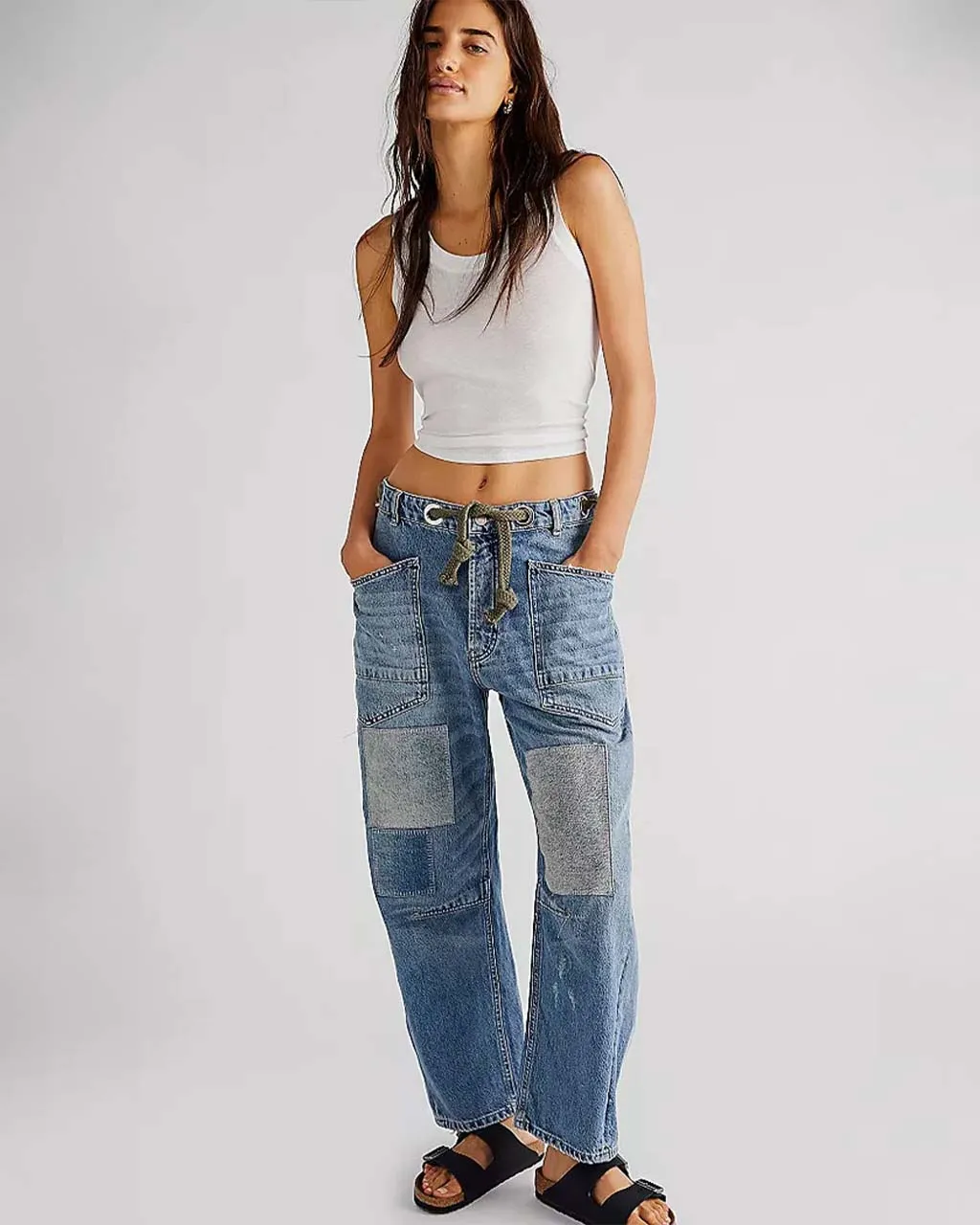 We The Free Moxie Pull-On Barrel Jeans - Truest Blue