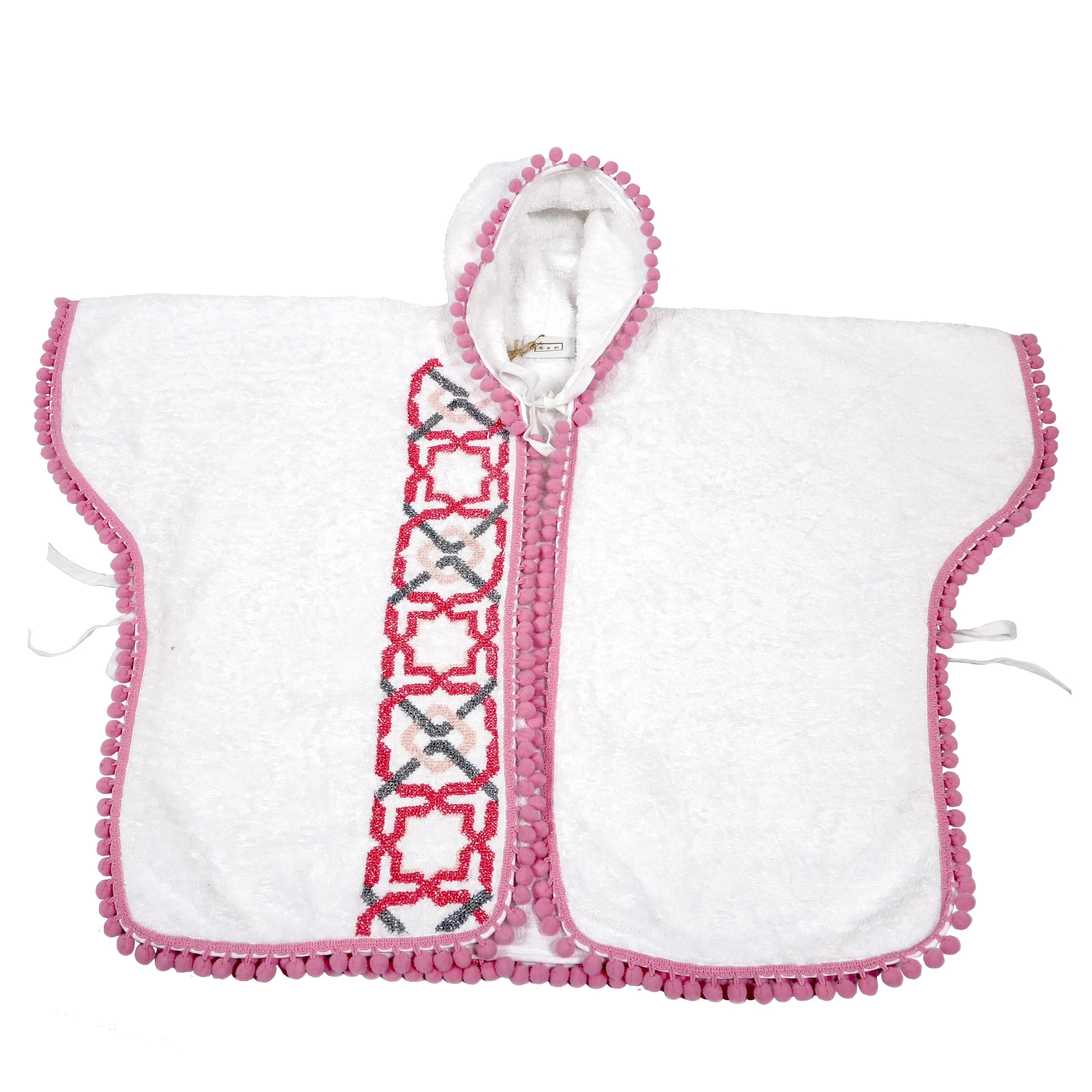 WHITE TERRY COTTON BABY PONCHO ALHAMBRA