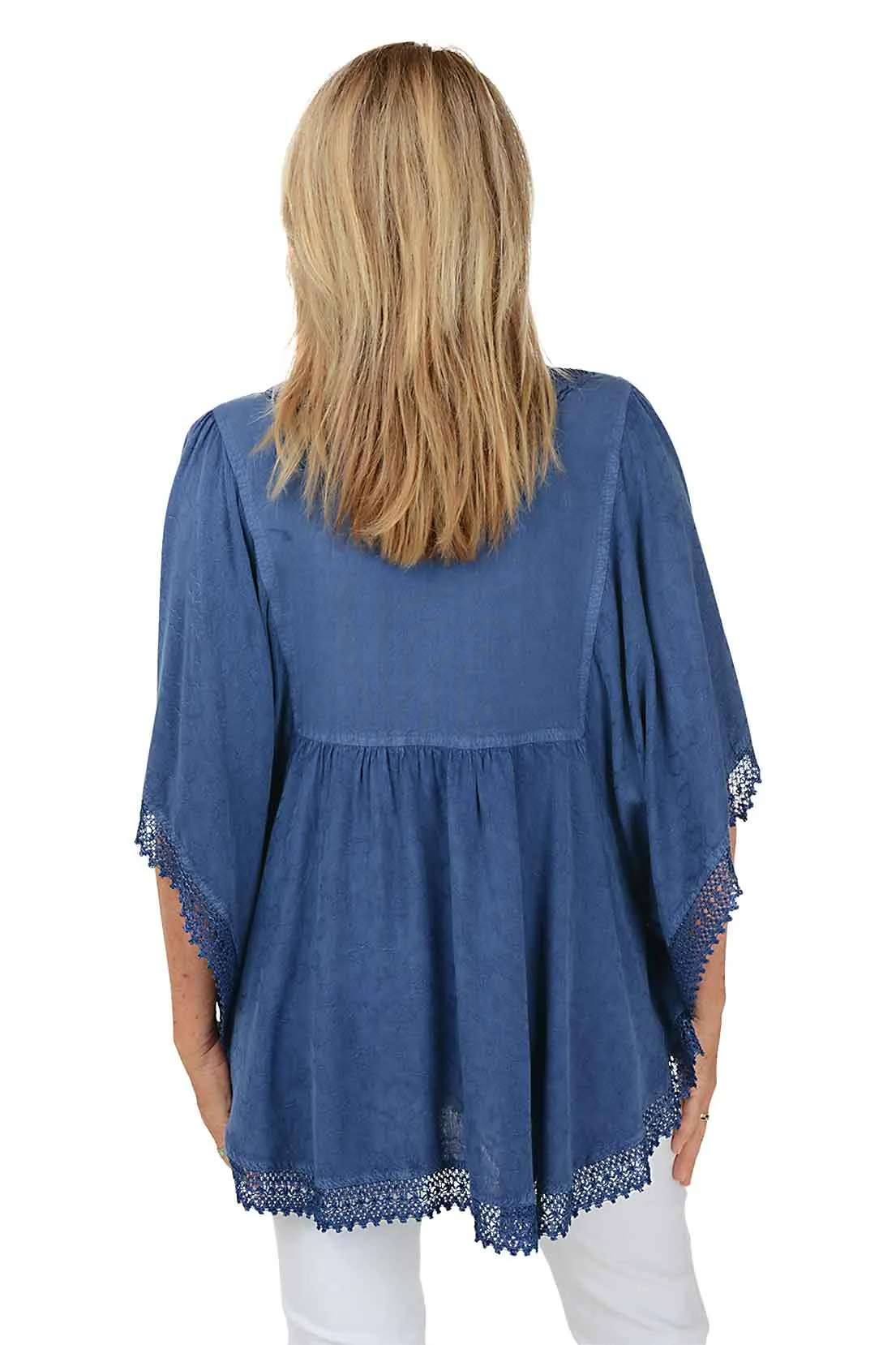 Whitney Embroidered Poncho Blouse