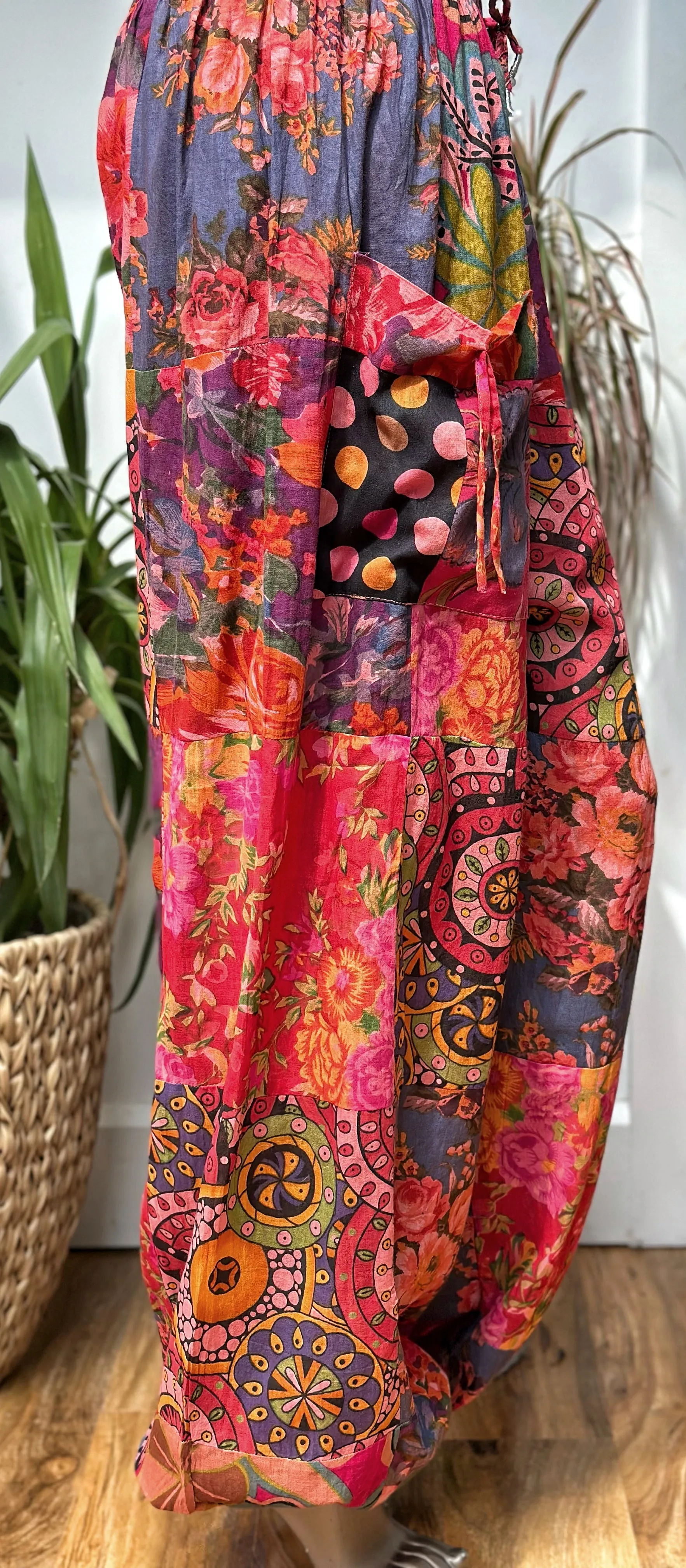 WILD BLOOMS XL COTTON HAREM TROUSERS (082)