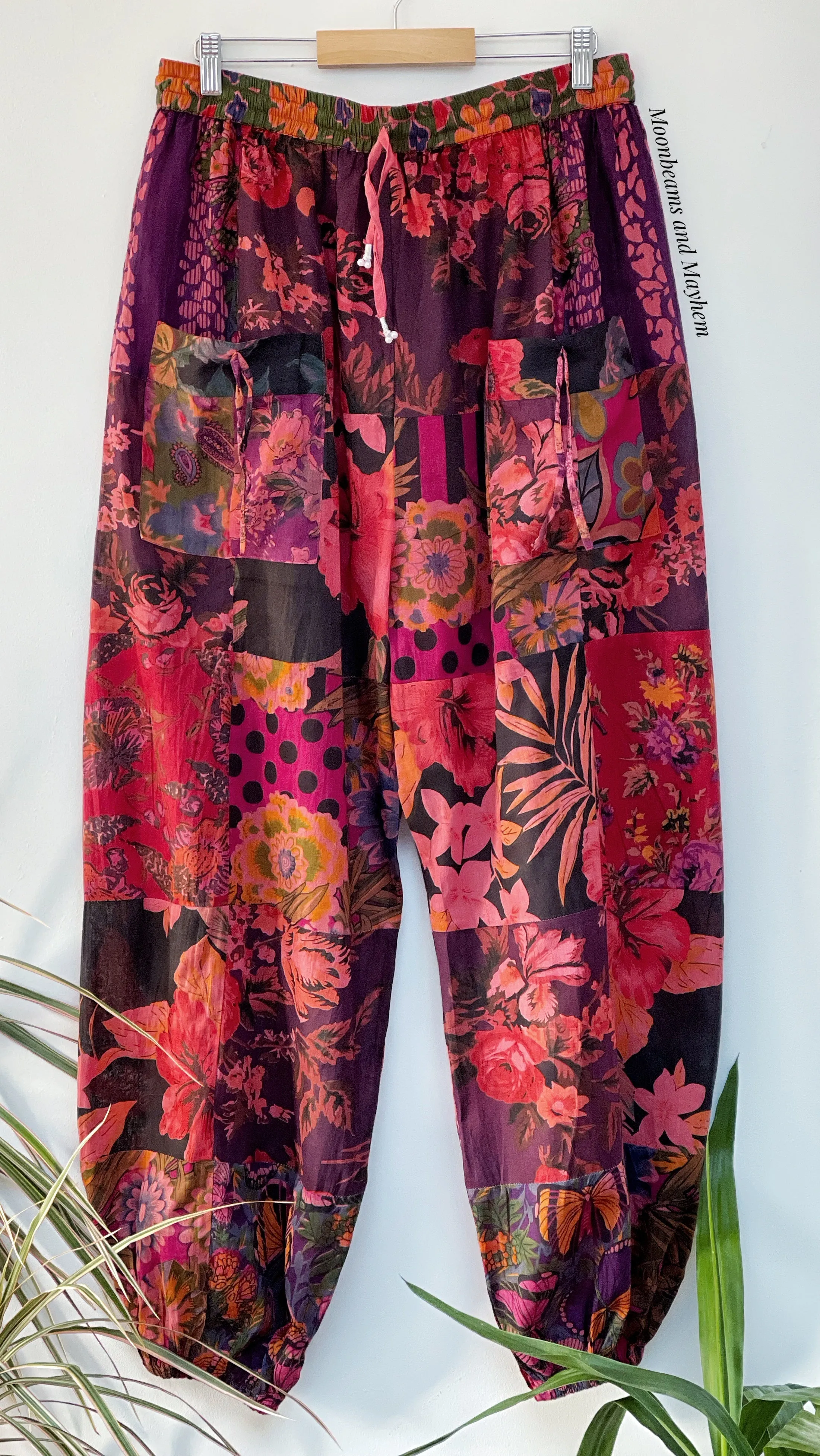 WILD BLOOMS XL COTTON HAREM TROUSERS (082)