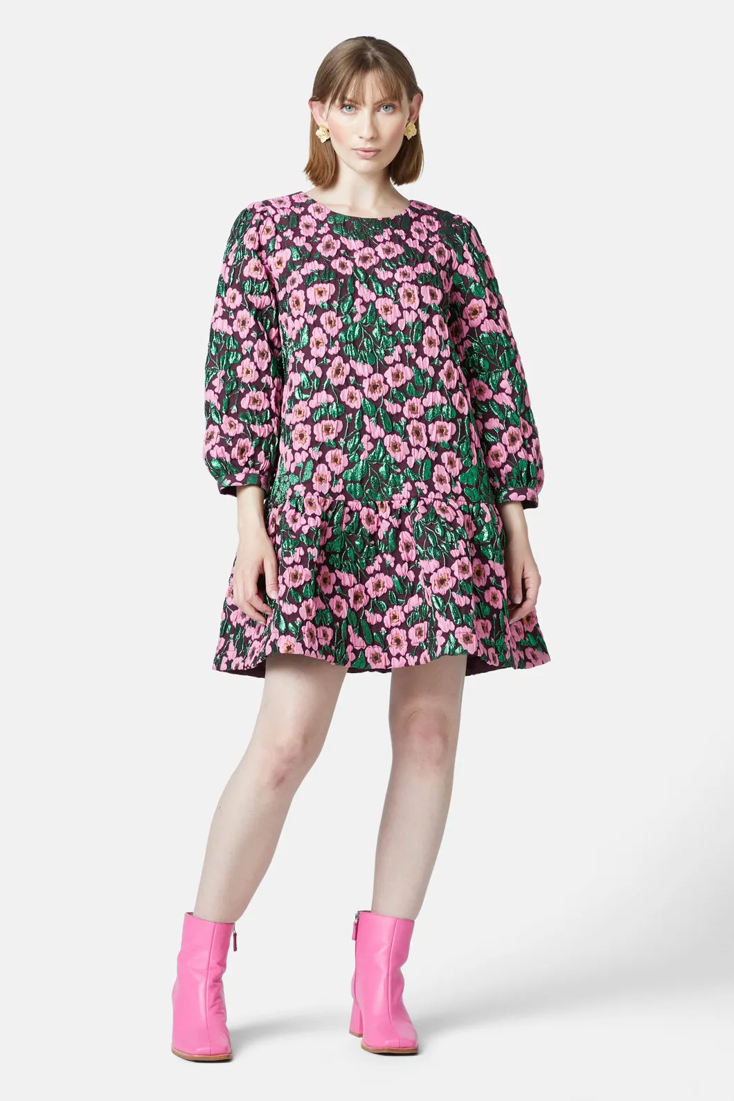 Wild Roses Jacquard Dress