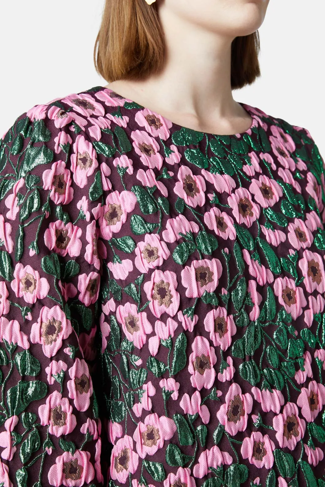 Wild Roses Jacquard Dress