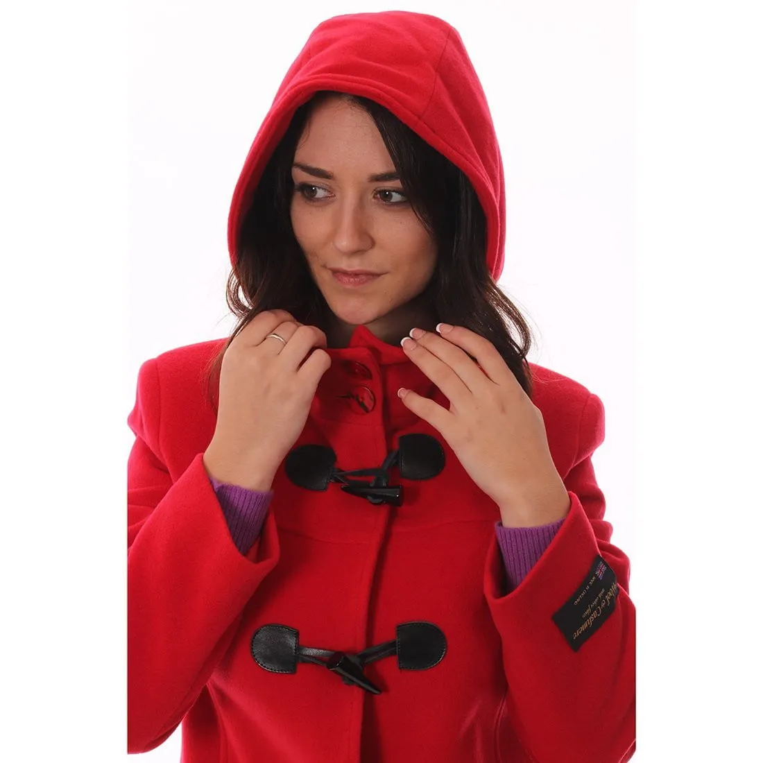 Women's Cashmere Duffle Coat in Red