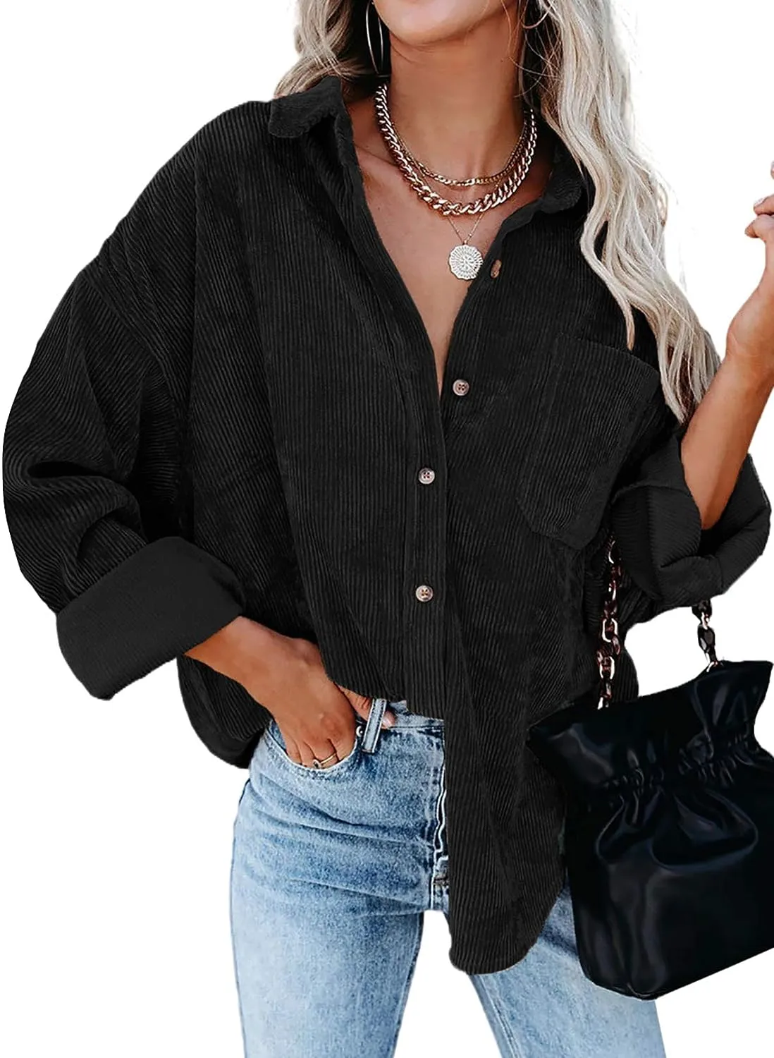 Women‘s  Casual  Oversized Corduroy Shirts