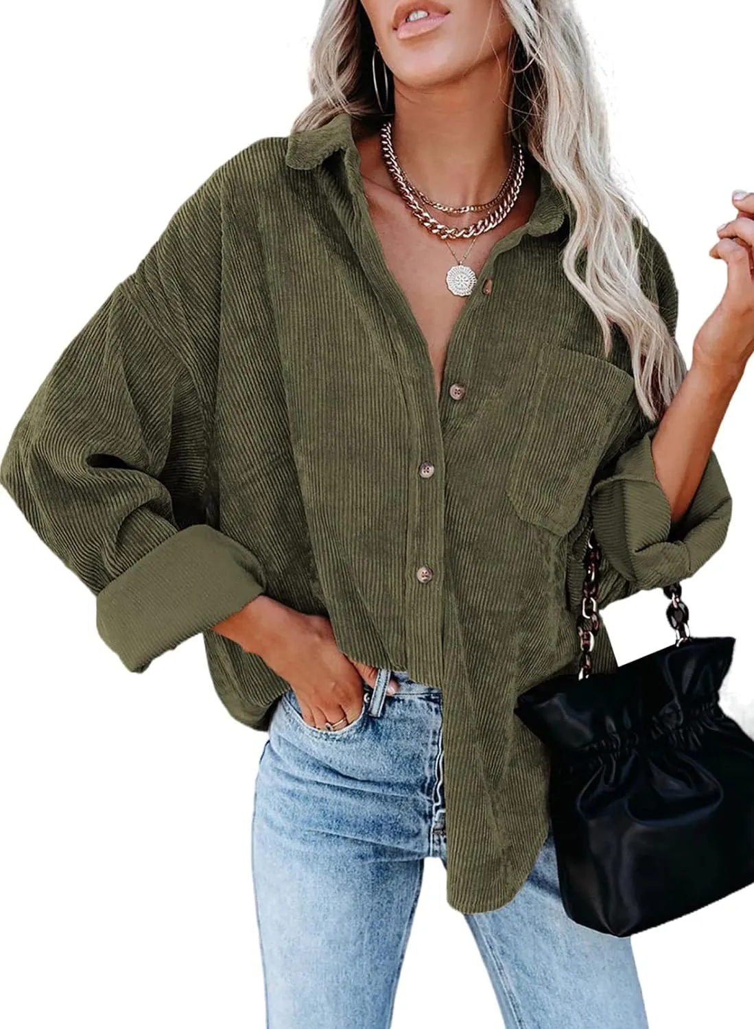 Women‘s  Casual  Oversized Corduroy Shirts