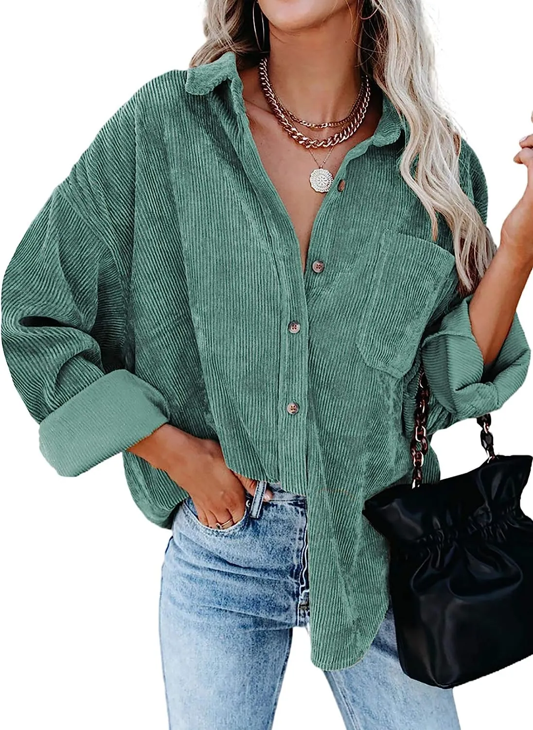 Women‘s  Casual  Oversized Corduroy Shirts