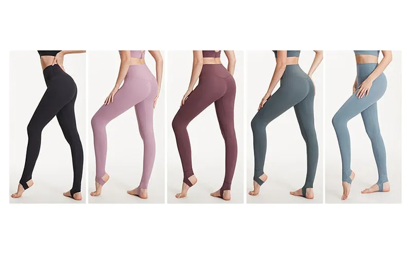 Women's High Waist Sports Yoga Pants Fitness Workout Stirrup Tummy Control Leggins for Running Gym Leggings