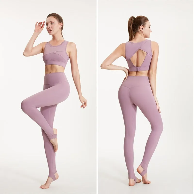 Women's High Waist Sports Yoga Pants Fitness Workout Stirrup Tummy Control Leggins for Running Gym Leggings