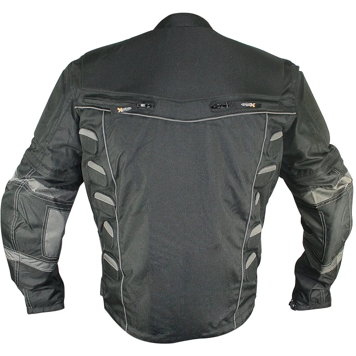 Xelement Men's Morph Black and Grey Tri-Tex Armored Jacket with Removable Sleeves CF5050