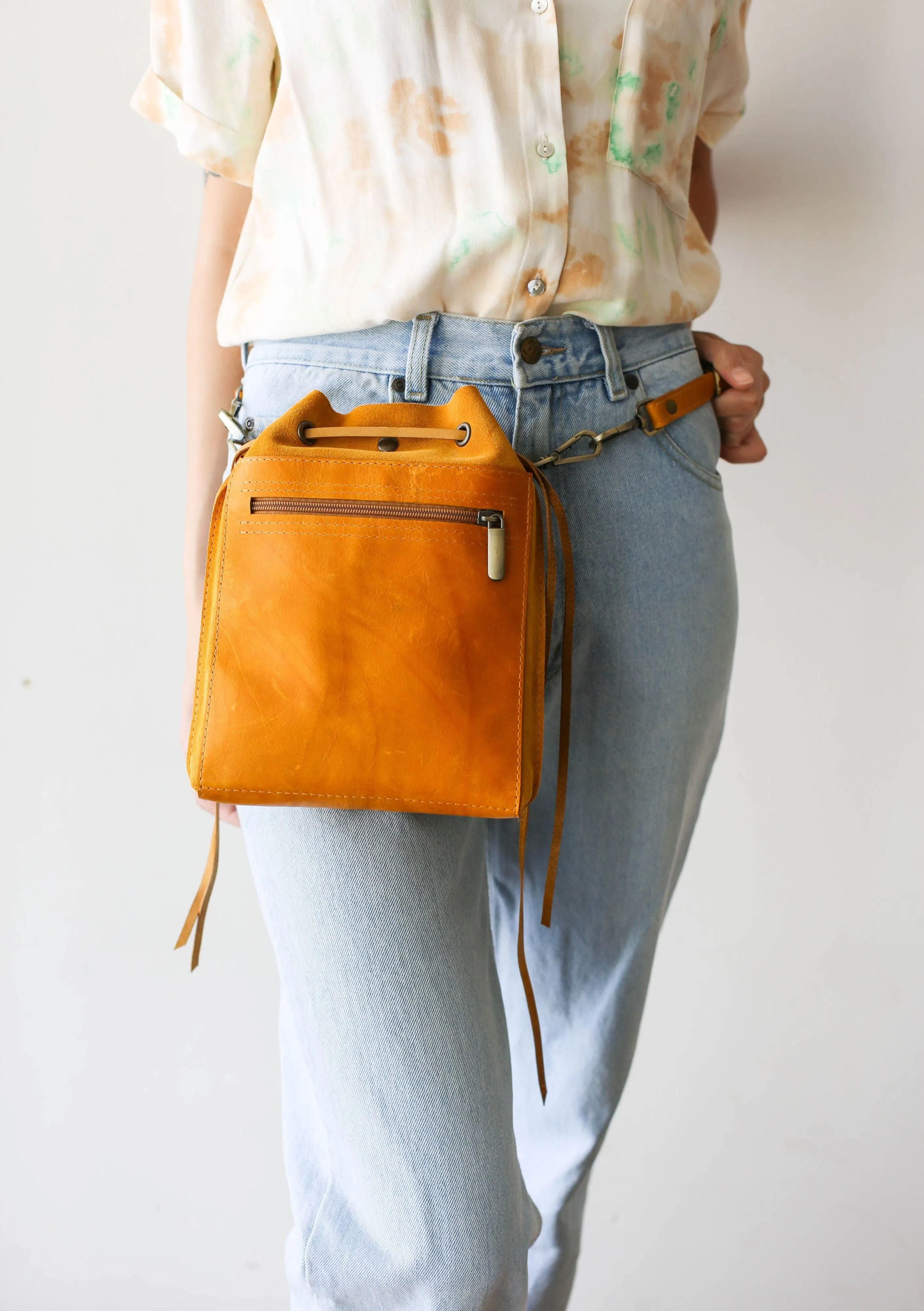 Yellow Designer Mini Bag - Small Leather Bag