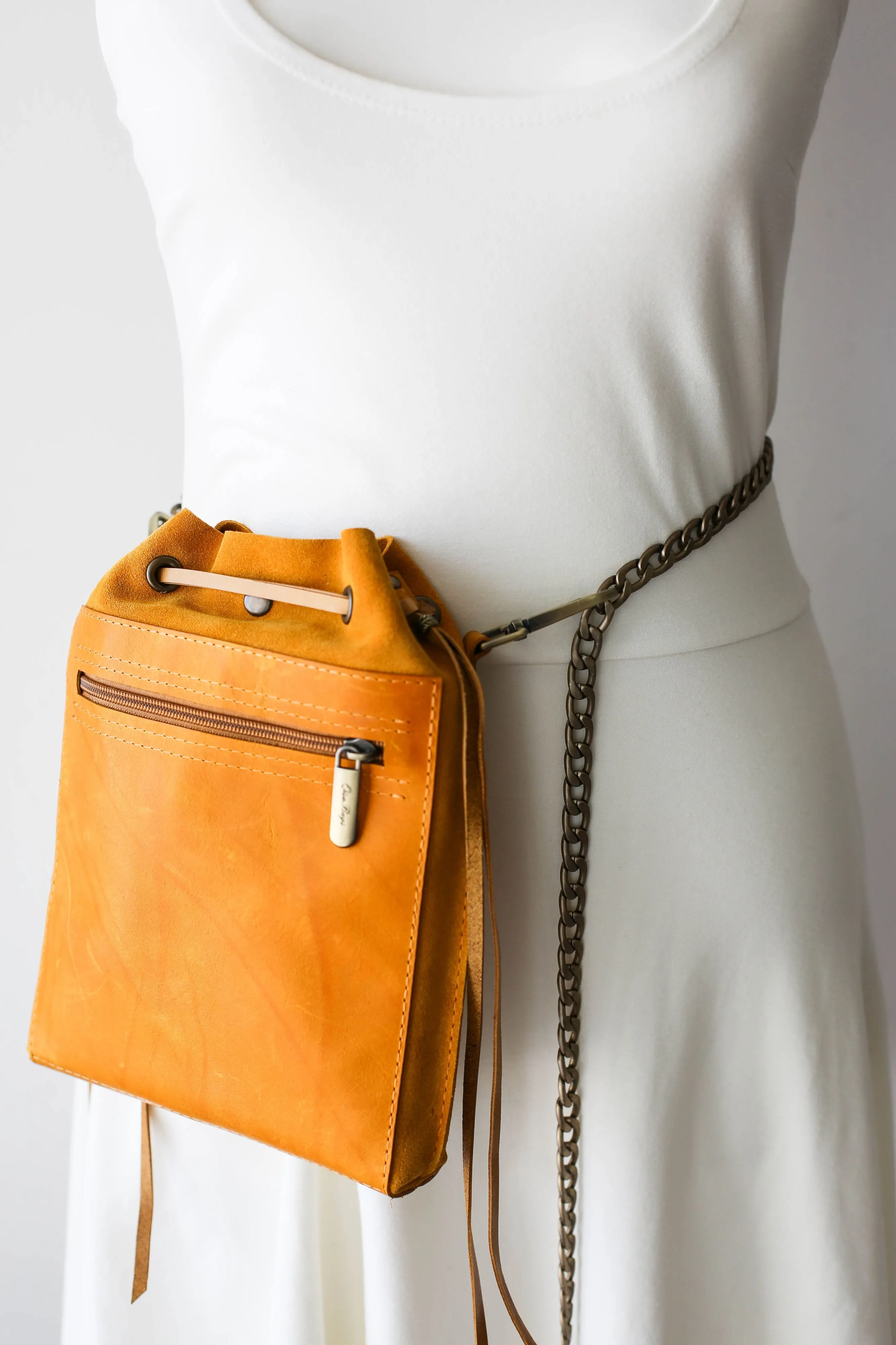 Yellow Designer Mini Bag - Small Leather Bag