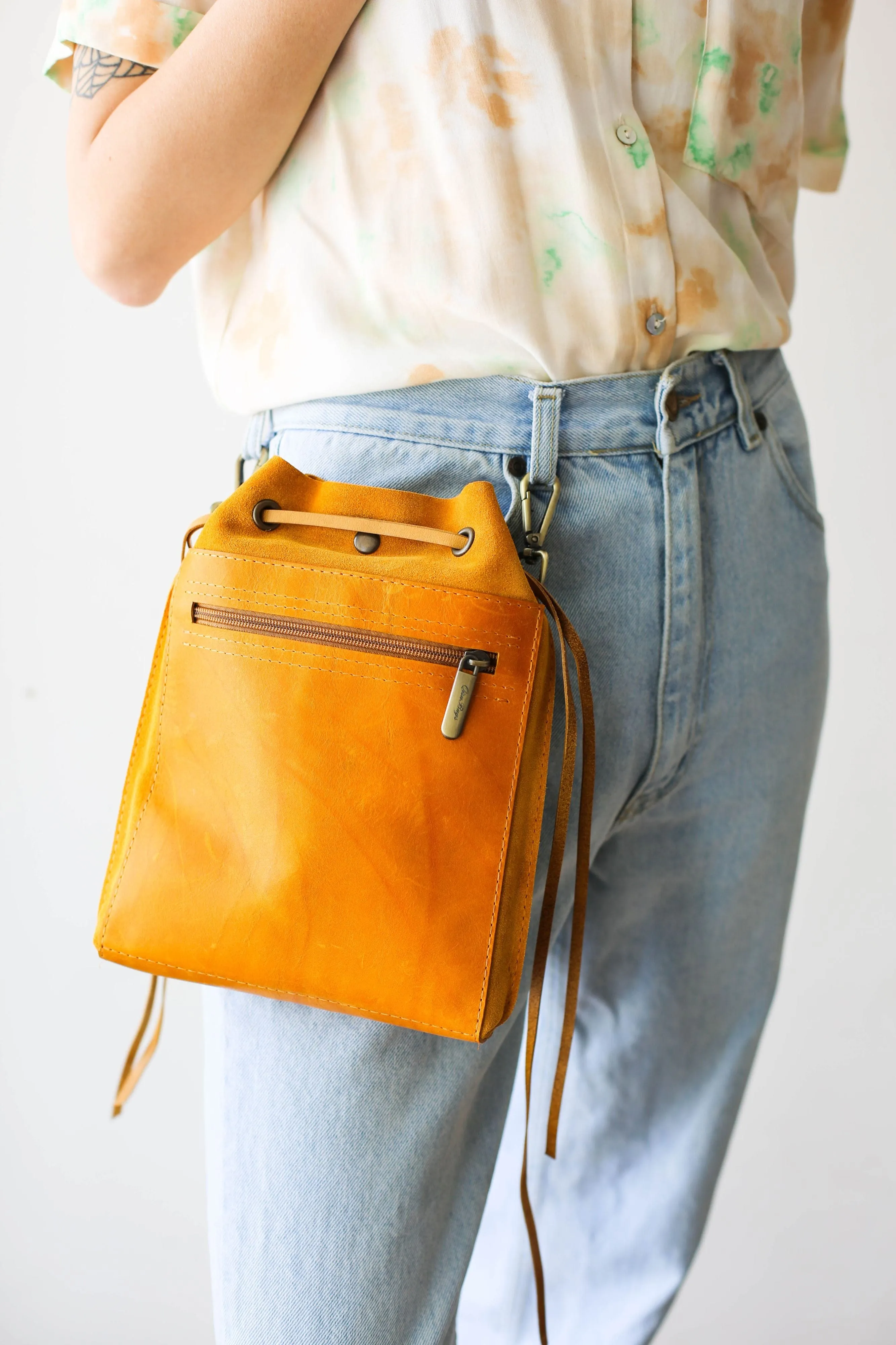 Yellow Designer Mini Bag - Small Leather Bag